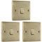 BG Electrical Single Light Switch, Antique Brass, Intermediate, 10AX (Pack of 3)