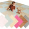 MATE HOME® 20 Teile Samt EVA Puzzlematte aus Samt für Kinder | Puzzlematte für Kinder | EVA-Schaumstoff, Größe jedes Stücks 30 x 30 cm (blau und beige)