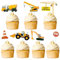 42 Stück Geburtstag Cupcake Topper, Baufahrzeug Cupcake Topper, Baustelle Kuchendeko, Bagger Muffin Dekoration, Bagger Kuchen Dekorieren für Baby Jungen Kinder Geburtstag Party Dekoration