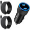 [Apple MFi Certified] iPhone 16 Fast Car Charger, Rombica 90W Dual PD Car Power Cigarette Lighter USB-C Car Charger with 2Pack Type-C Braided Cable for iPhone 16 Pro Max/15/15 Pro/Galaxy S24/S23/Pixel