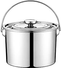 Pentola in acciaio inox 304, pentola da cucina in acciaio inox profonda grande (dimensioni: 35 * 22 cm (20L))