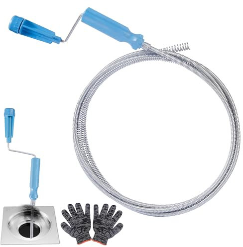 WUFANC Rohrreinigungsspirale Ø 6mm x 3m, Abflussreiniger Spirale, Spirale Abfluss Rohrreinigung für Hartnäckige Verstopfungen, Rohrreiniger Spirale für Toilette, Waschbecken und Badewannenabflüsse