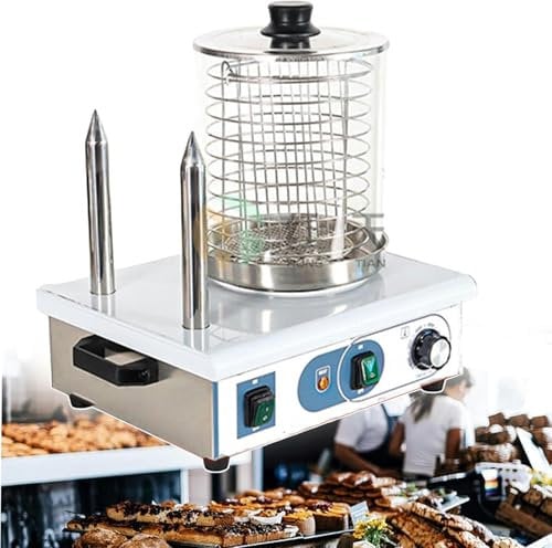 GFXYQPDNV Hot Dog Roller Machine(2/4 Rods) | Sausage Grill Machine | Hot Dog Bun Warmer | Stainless Steel | 550W/1200W (Stick)