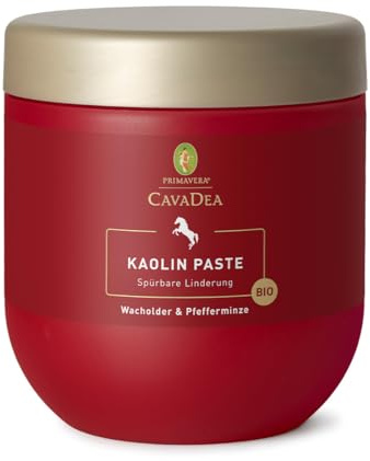 Primavera CavaDea Kaolin Paste Bio - regeneriert den Bewegungsapparat des Pferdes, hilft beanspruchte Sehnen, Bänder und Muskeln zu entlasten - mit 100% naturreinen ätherischen Ölen - vegan - 850 ml