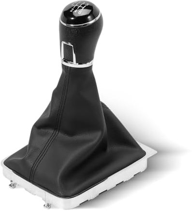 Anlseiod 6 Gang Schaltknauf + Schalthebelmanschette + Ring Rahmen Naht für Passat B6,passat 6 2005-2010,Passat(Q4)2005 Schwarz Schaltsack Kit