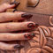 Press On Nails - 24pcs Medium Length Ellipses Brown False Nails With Glue - Leopard Print Pattern Oval Fake Nails - Glossy Removable Winter Almond Stick On for Women Girls Art Accessories