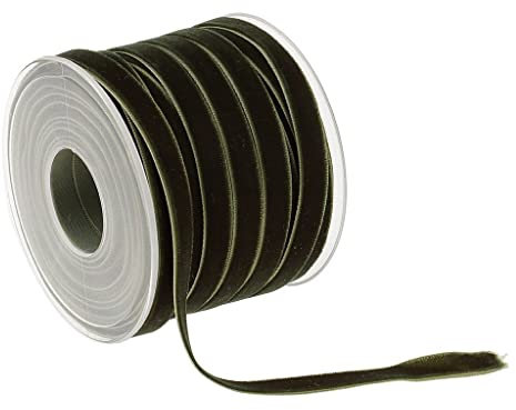 Rockreyoa Samtband 10mm Grün 1 Yard - Einseitiges Samtband für Dekoration, Geschenke, Braut, Haar und Weihnachten - Nylon-Band in Retro-Klassischem Stil für verschiedene Anlässe