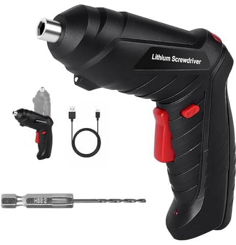 Flintronic Avvitatore Elettrico, 3.5 Nm Cacciavite Elettrico, Luce a LED come Torcia, Chiave a Cricchetto, Caricatore Cavo USB, per Utensili fai da te per Casa e Ufficio