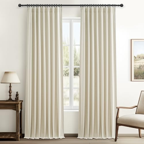 QJmydeco Vorhänge, hohe Decke, hoher Vorhang für Wohnzimmer, lang, große Fenstervorhänge, 305 cm, wärmeisoliert, Sommer, luxuriös, böhmisch, Verdunkelung, Cottage (B 127 x L 305 cm, 2 Bahnen)