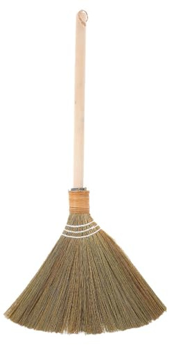 WRITWAA Natürlicher Maisbesen Mit Holzgriff Traditioneller Vietnamesischer Besen Für Innenbereich Hof Garage Und Garten Handgewebt Mit Weichen Borsten 1 X Maisbesen