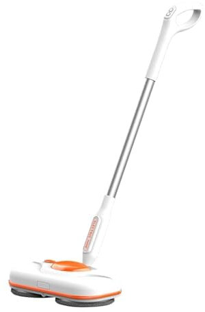 Trapeador eléctrico, mopa giratoria inalámbrica con faro LED y pulverizador de agua, hasta 60 minutos de potente giro, máquina limpiadora de suelos y pulidora para suelos de madera dura y azulejos