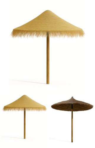 Jardin202 - Sombrilla de Brezo o Esparto para Exteriores – Sombrilla Redondo para Playa, Porches y Piscina | Pequeña (Esparto)