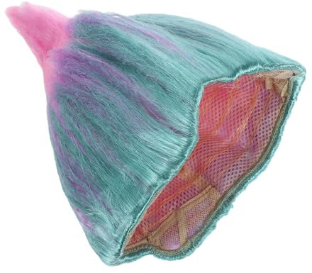 WRITWAA Geniales Cosplay Haarteil Flamme Form Perücke für Troll Festival Halloween Karneval Strapazierfähigem Seidenmaterial Einfach