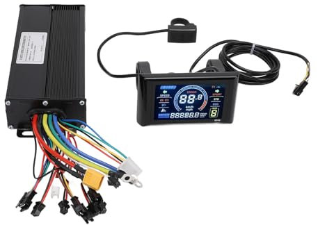 MechKit Elektrofahrrad Brushless Motor Controller Kit, 36V 48V 52V 1500W 2000W 40A 3 Modus Sinuswelle Controller mit S966 Farb LCD Anzeigefeld für E-Bike