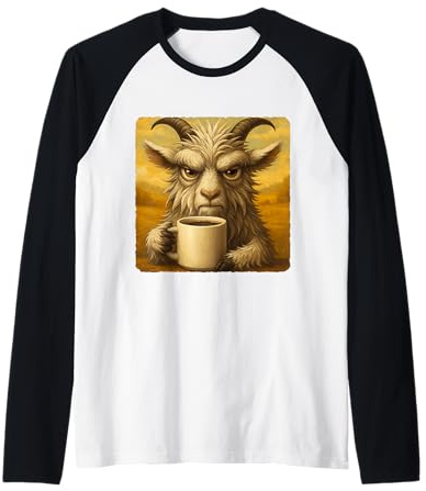 Mug Goat Grumpy Coffee Morning Humour Wildlife Tired Manche Raglan