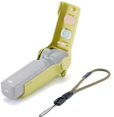 Tilta Étui de Protection Pocket 3, kit d'étui de Protection de Voyage avec Dragonne Protective Case Compatible avec DJI Osmo Pocket 3 - Vert Citron TA-T65-PTK-LG