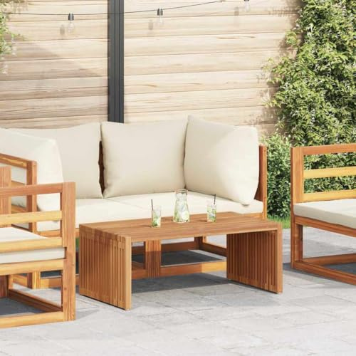 HOMEELIKE Garten Beistelltisch Braun 90 x 50 x 36 cm Teak-Massivholz