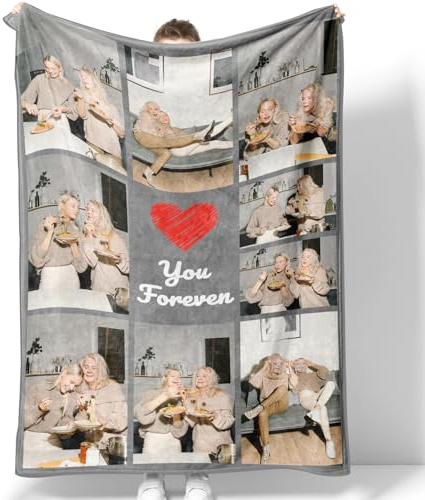 Personalisierte Decke mit Foto & Text,Personalisierte Kuscheldecke mit Foto, Personalisiert Decken für Frauen Männer, Freunde, Familie, Fotodecke, personalisierte Geschenke,Geschenke zu Weihnachten