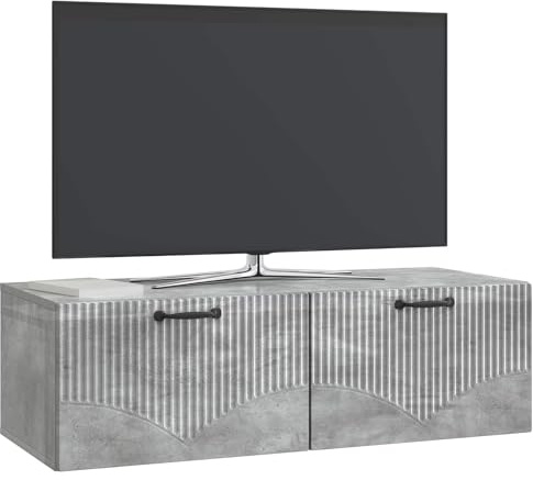 vidaXL Wandmontierter TV-Schrank Betongrau 98 x 41 x 30 cm, Moderner Wohnbereich, Rechteckiger Wandschrank, Viel Stauraum, Schlichtes Design für die Haushaltsorganisation