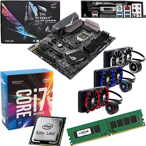 INTEL Kaby Lake Core i7 7700K OC 5.0Ghz CPU, ASUS ROG Strix Z270F Gaming Motherboard & 4GB 2133Mhz Crucial DDR4 RAM & ID Cooling FrostFlow 240mm Liquid Cooler OVERCLOCKED Pre-Built Bundle