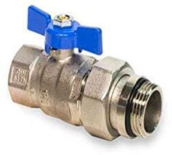 UNDERFLOOR Heating 1 inch Manifold Isolation Valve RED Blue Handle (Blue)