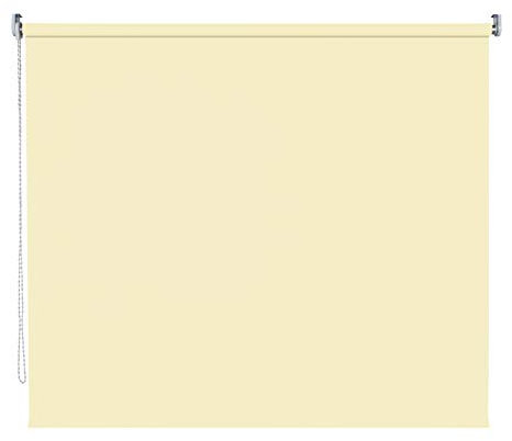 Verdunklungsrollo Fenster Tür Rollo Farbwahl Kettenzugrollo Seitenzugrollo Breite 60 - 200 cm Höhe 180 cm u. 240 cm Stoff lichtundurchlässig Metall Klemmhalter ohne Bohren (200 x 180 cm / Gelb)