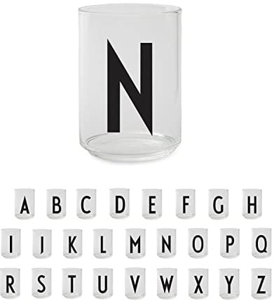 Design Letters Persönliches Trinkgläser (A-Z) 350 Ml | Ideal als Wassergläser, Longdrinkgläser, Eiskaffee Gläser | Dekorative Wassergläser | Spülmaschinenfest | Ideal Geschenke für frauen, männer