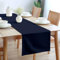 Encasa XO Table Runner Größe 32x230 cm | Baumwoll -Leinwand Stoff | Scotch Blue Solid Color | Waschbarer und dauerhaft