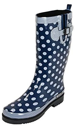 MADSea Bottes Caoutchouc Femme Ocean High Bleu Foncé Bottes de Pluie Tige Haute, Taille:40 EU