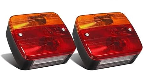 PARTSAM 2X Luces traseras para Remolque,12V, para Panel de Control de iluminación, Piloto Trasero Luz de Matrícula Placa Trasera Luz de Freno Compatible con Camión Van Caravana etc.