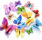 WandSticker4U®- 24er Set hochwertige 3D SCHMETTERLINGE bunt mit Doppelflügel & Magnet I Schmetterlinge Deko für die Wand Kühlschrank Fenster Möbel Wohnzimmer Kinderzimmer Küche Butterfly