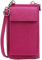SH Leder Damen Handytasche Umhängetasche Geldbörse Multifunktion Beutel aus Echtleder Verstellbar Schultergurt Handy bis 6,5 Zoll 11,50x19cm Sarah G339 (Pink)