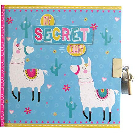 The Design Group Girls Top Secret Diary with Lock and Key - Llama Dance, 180 Pages