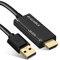ELECABLE Câble Adaptateur USB vers HDMI 1,8 m pour Mac OS Windows 10/8/7/Vista/XP, USB 3.0 vers HDMI mâle HD 1080p Moniteur Audio Vidéo Convertisseur (1.8m)