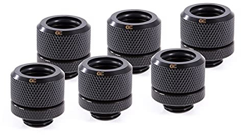 Alphacool Eiszapfen 14mm HardTube Anschraubtülle G1/4 - Deep Black Sixpack Anschluss Wasserkühlung - 22.2mm, Wasserkühlungsanschluss - Kompatibel zu Desktop, Server