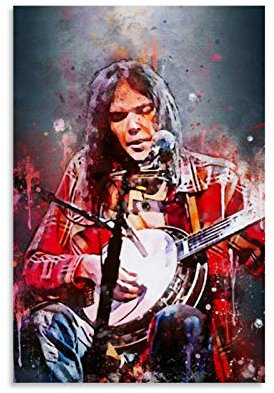 80er Jahre Gitarristen-Neil Young Poster Dekorative Malerei Leinwand Wandkunst Wohnzimmer Poster Schlafzimmer Gemälde 50 x 75 cm