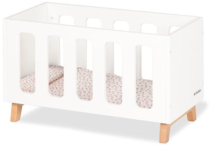 Pinolino Letto per bambola in legno Marit con 3 pezzi, consigliato per bambini 2+ certificato FSC (FSC-C120795), colore: bianco/trasparente