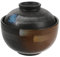 YARNOW Japanese Style Ceramic Soup Bowl with Lid - Stewing Pot for Soups, Bird's Nest, Eggs - Microwave, Oven, Dishwasher Safe - Black