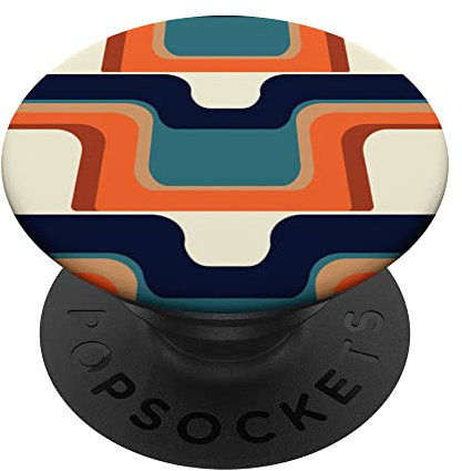 Mid-Century Modern Meets 1970s Blue Wave Case PopSockets mit austauschbarem PopGrip