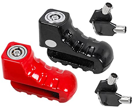 2 Kit de candado antirrobo para moto, scooter, bicicleta, solo candado mecánico sin alarma sonora (hierro y hierro fundido)