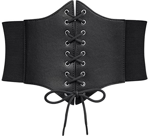 SUOSDEY Damen Korsett Gürtel Vintage Elastischer Breiter Waspie Taillengürtel XS-XXXL 7 Größe Halloween Punk Tägliches Tragen
