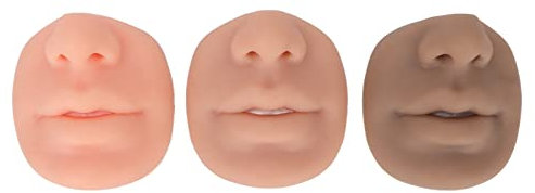 3 Faux Nez en Silicone, Modèle Réaliste de Bouche de Nez Humain de 3 Couleurs, Piercing Parties du Corps, Modèle de Perçage des Lèvres pour L'affichage de Bijoux et la Pratique du Perçage