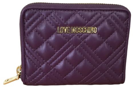 Damen Geldbörse Love MOSCHINO Reißverschluss klein Kunstleder gesteppt schwarz A23MO10 JC5605, 0650 - Violett, Taglia Unica