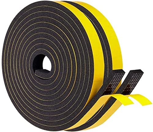 Dichtungsband Selbstklebend 10mm(B) x6mm(D)/8m(L) für Türen Fenster Schaumstoff klebeband Gummidichtung Gegen Kalte Zugluft/Anti-Kollision/Schalldichter/Wasserdichter/Staubdicht, Schwarz