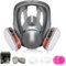 Maschera Respiratore Integrale con Filtri, 13 in1 6800 Respiratore Riutilizzabile Vernice Spray Maschera Antipolvere, Ideale per Verniciatura Spray, Spruzzo Auto, Polvere, Lucidatura, Saldatura
