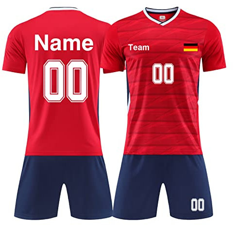 LAIFU Personalisierte Fußballtrikots T-Shirt Shorts Jeder Name Nummer Team Logo - Fußballtrikot Kinder Erwachsener Benutzerdefiniert Trikot