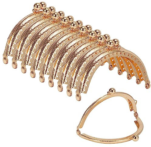 Arc en Métal Cadre Baiser Fermoir Serrure Semi-Circulaire Sac À Main Sac Cadre Fermoir Serrure Fermoirs Craft Cadre pour DIY Porte-Monnaie Faisant 10 Pièces (Doré)