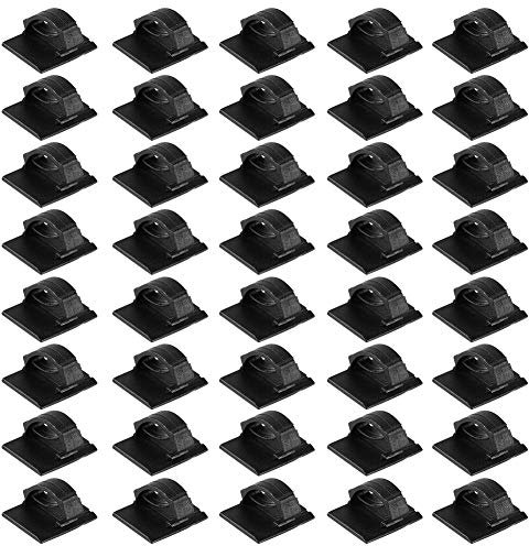 Qillu Set mit 40 Kabelclips, Kabelklemmen, Kabelbefestigung, Klebefolie, Zubehör für Kabel, PC-bezogene Kabel, Organisation