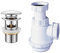 Ibergrif M20502 vidage Salle de Bain, Bonde de Lavabo Pop Up, Chromé, Argent et Wirquin Plastique SP3178 Siphon de lavabo-Bidet à culot Court, Blanc