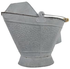 Pellethead Coal Hod – Perfetto per camino e stufa a pellet ceneri, con aspetto decorativo e facile riempimento tramoggia (zincato anticato)